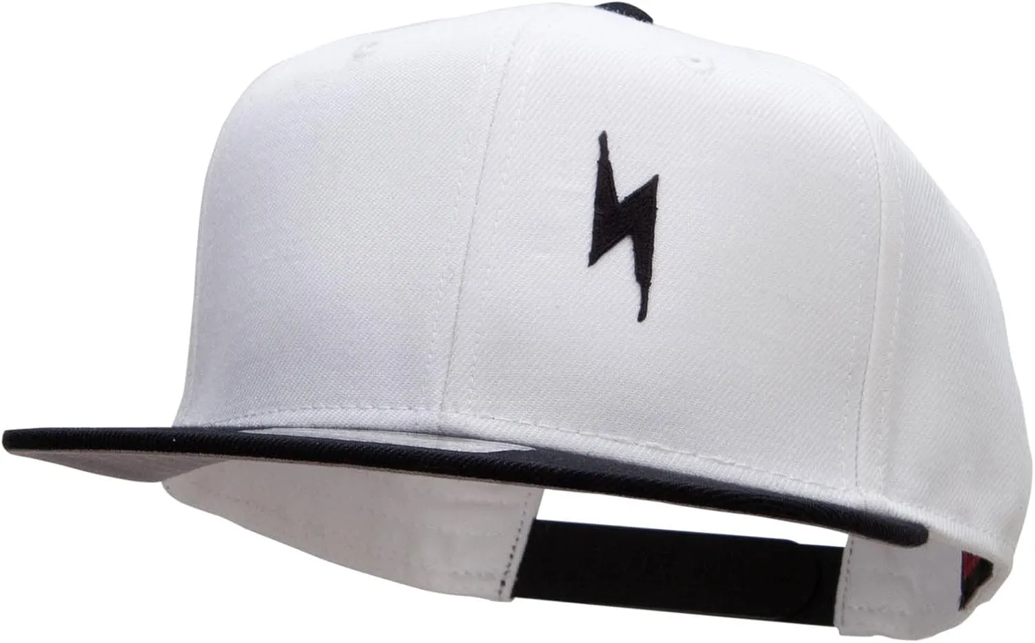 Black Lighting Bolt Patched Wool Blend Pro Style 2 Tone Snapback
