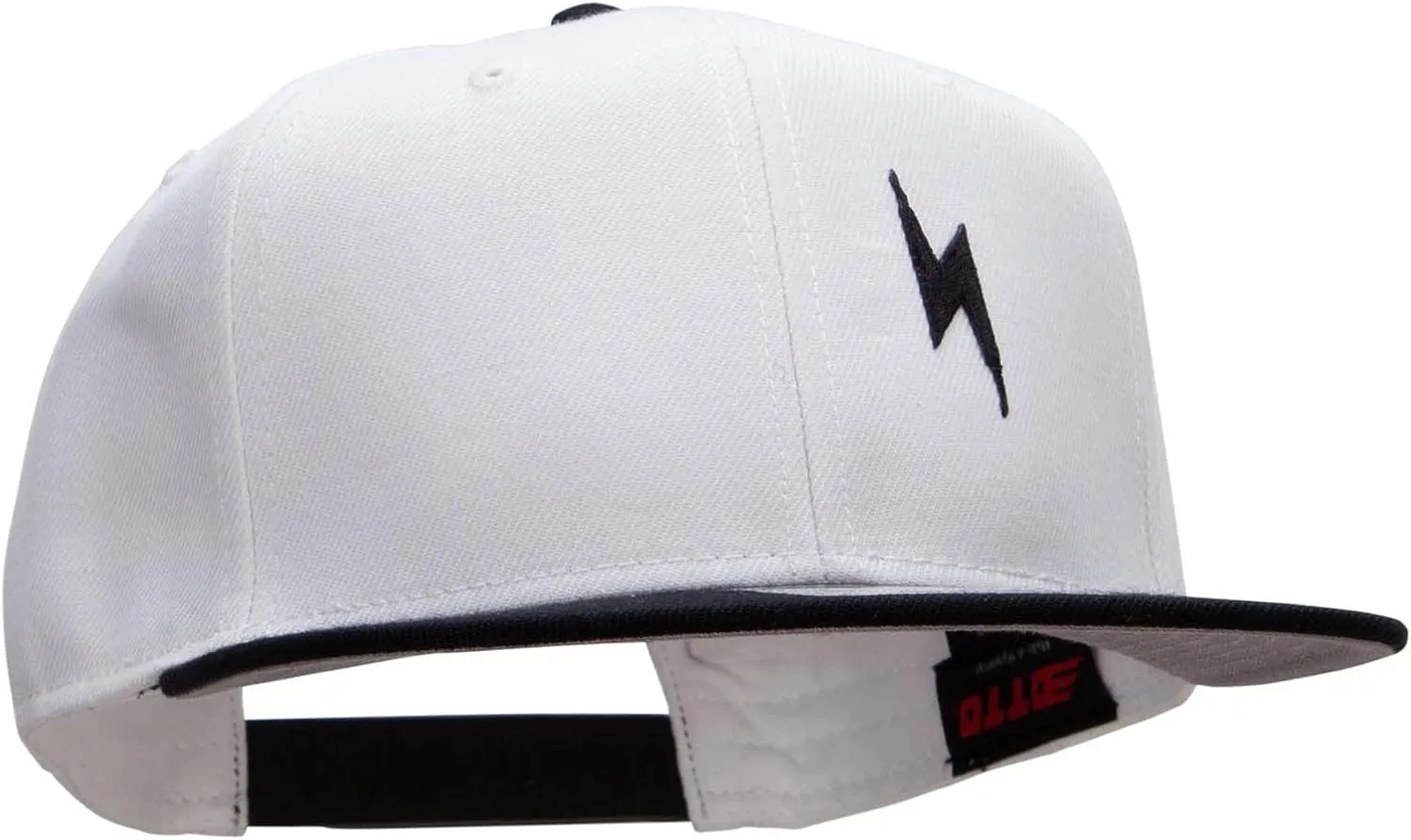 Black Lighting Bolt Patched Wool Blend Pro Style 2 Tone Snapback