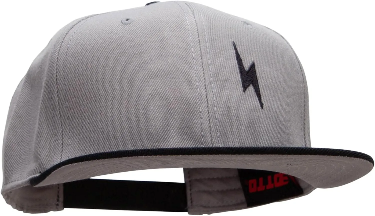 Black Lighting Bolt Patched Wool Blend Pro Style 2 Tone Snapback