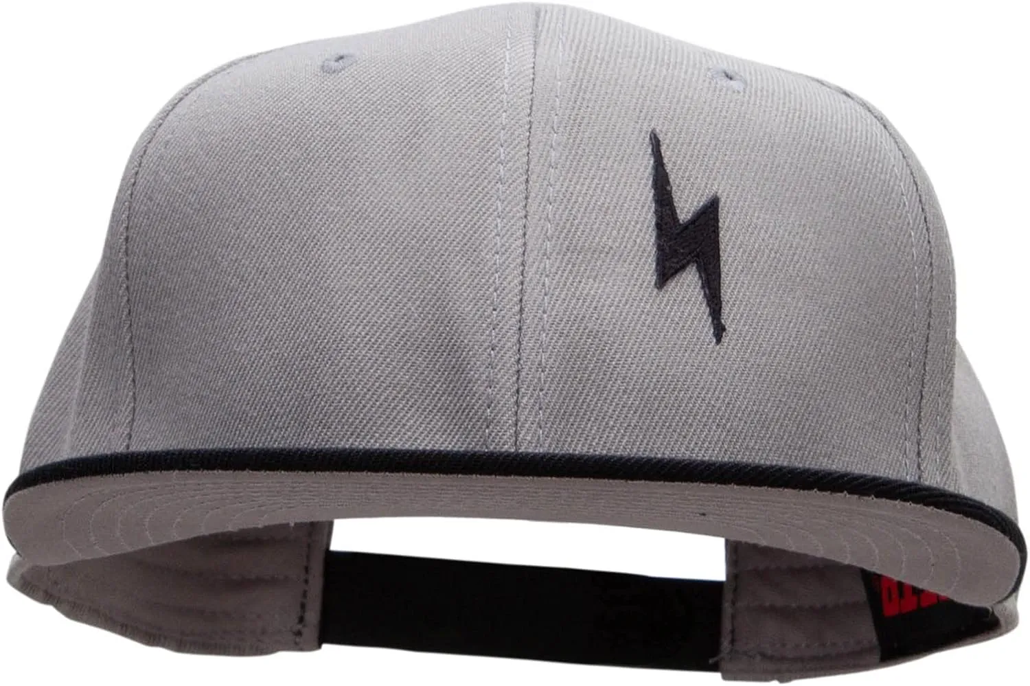 Black Lighting Bolt Patched Wool Blend Pro Style 2 Tone Snapback