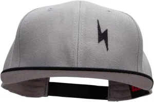 Black Lighting Bolt Patched Wool Blend Pro Style 2 Tone Snapback