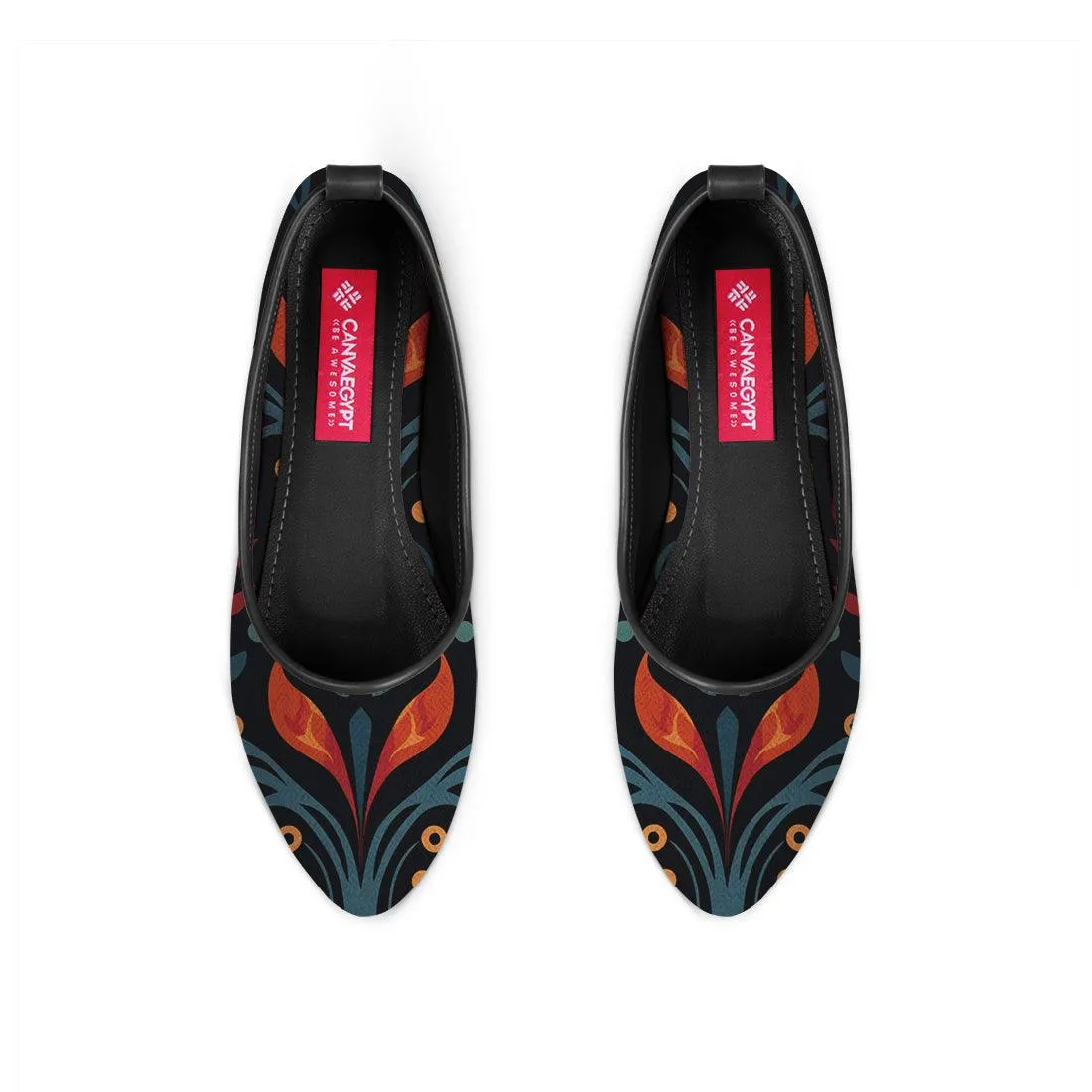 Black Round Toe Shoe Fiery