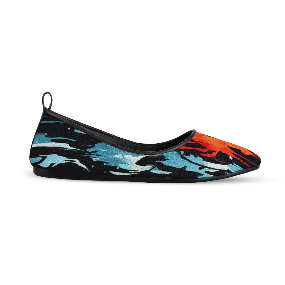 Black Round Toe Shoe Flaring