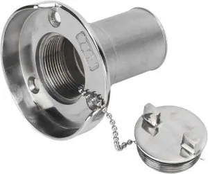 Boat Cabin Vents 1.5in 38mm Boat Deck Gas Fuel Filler with Cap Fill 316 Stainless Steel for Marine Yachts Caravans RVs Trucks Trailers Deck Plates
