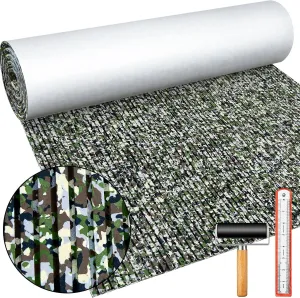 Boat Flooring EVA Foam 158"/118"/94" x 47"/35"/24" Boat Decking Non Slip Marine Camo Self Adhesive Carpet with Roller Ruler for Kayak Yacht Motorboat
