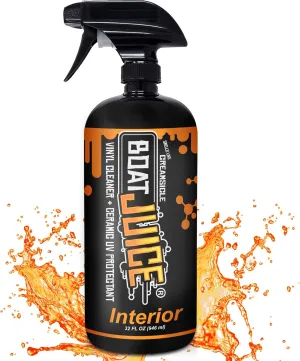Boat Juice 2in1 Interior Boat Cleaner & Protectant Spray | Vinyl Boat Seat Cleaner   Ceramic UV Protection | Also for Upholstery, Carpet | Marine Detailing, Orange Creamsicle Scent, Made in USA (32oz)