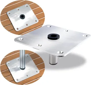 Boat Seat Mount, 7"" x 7"" Boat Seat Pedestals, 316 Stainless Steel for Superior Anti-Rust & Corrosion, Suitable for Any 3/4"" Pedestal Pins, Easy Installation 8317, metallic