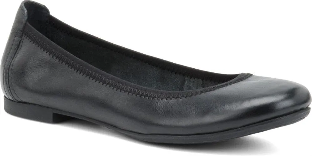 Born Julianne Black Full Grain Leather Women's Flat Shoes