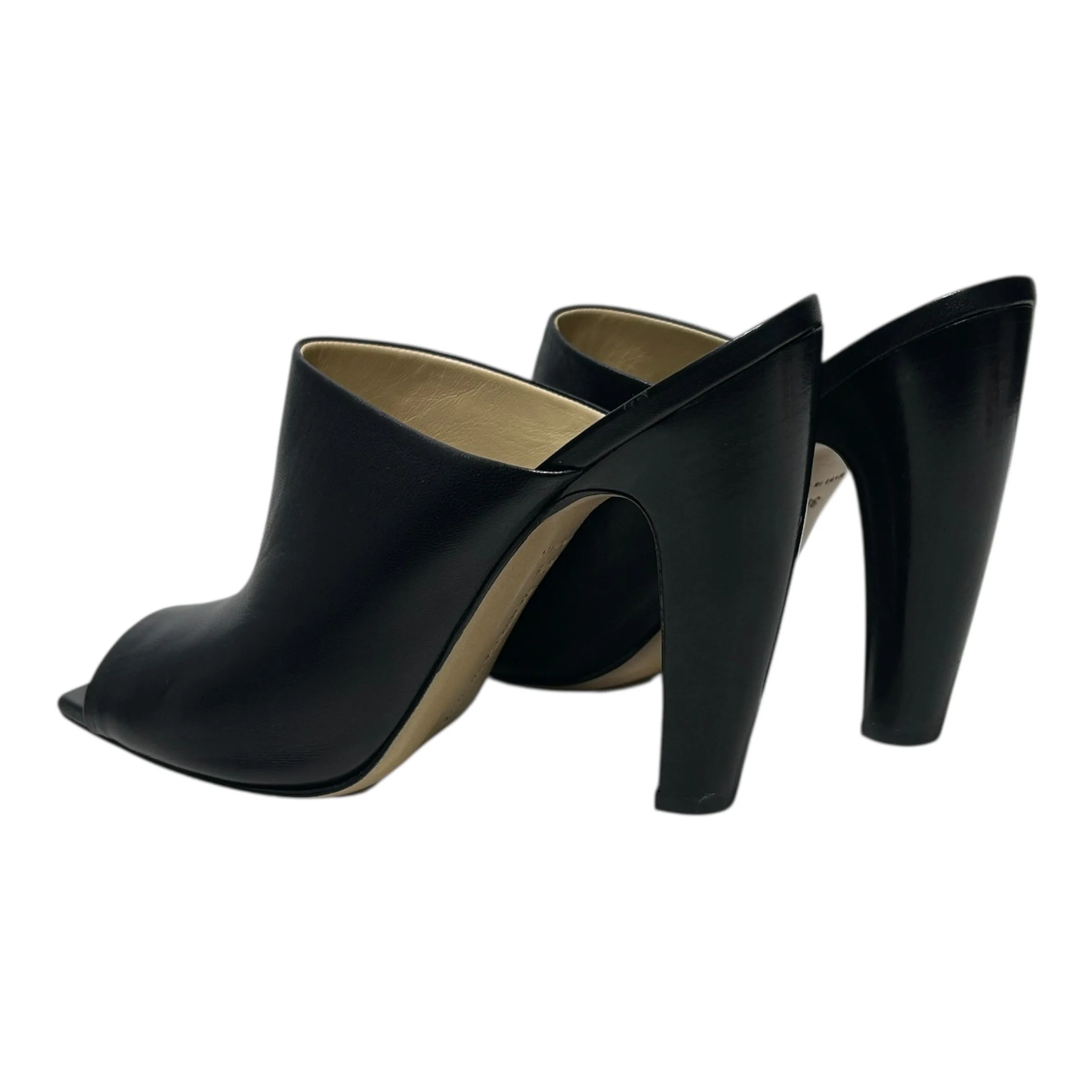 BOTTEGA VENETA/Heels/US 9/Leather/BLK/bottega veneta heeled mule
