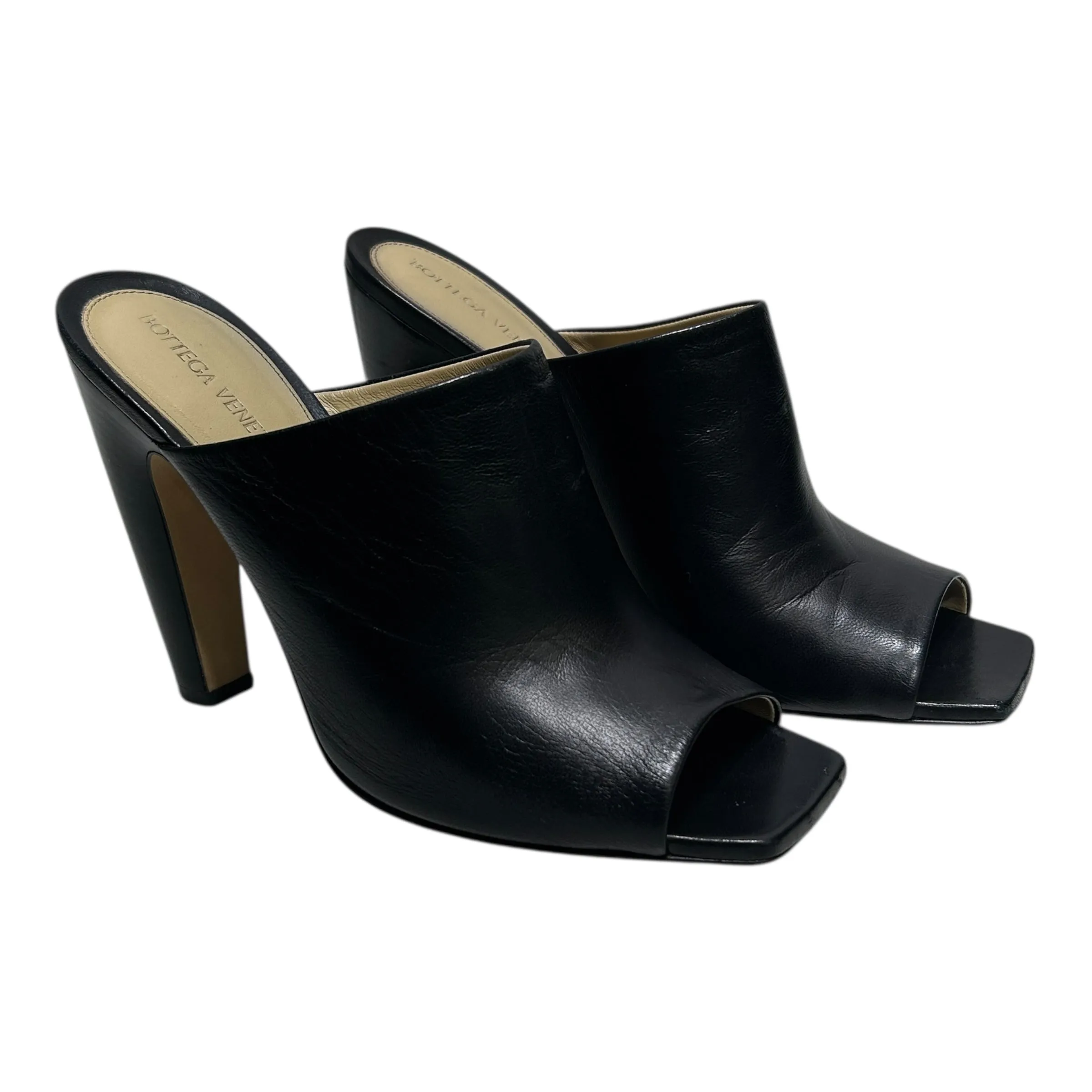 BOTTEGA VENETA/Heels/US 9/Leather/BLK/bottega veneta heeled mule