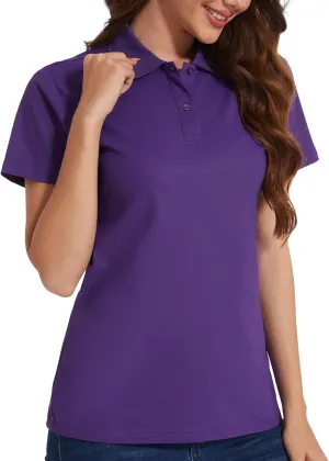 Casei Womens Polo Shirts Golf Shirts Quick Dry Moisture Wicking Black and White Polo Shirt