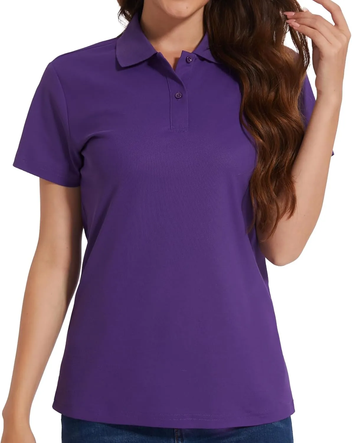 Casei Womens Polo Shirts Golf Shirts Quick Dry Moisture Wicking Black and White Polo Shirt