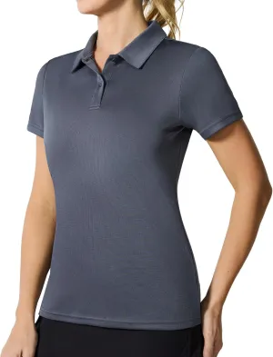 Casei Womens Polo Shirts Golf Shirts Quick Dry Moisture Wicking Black and White Polo Shirt