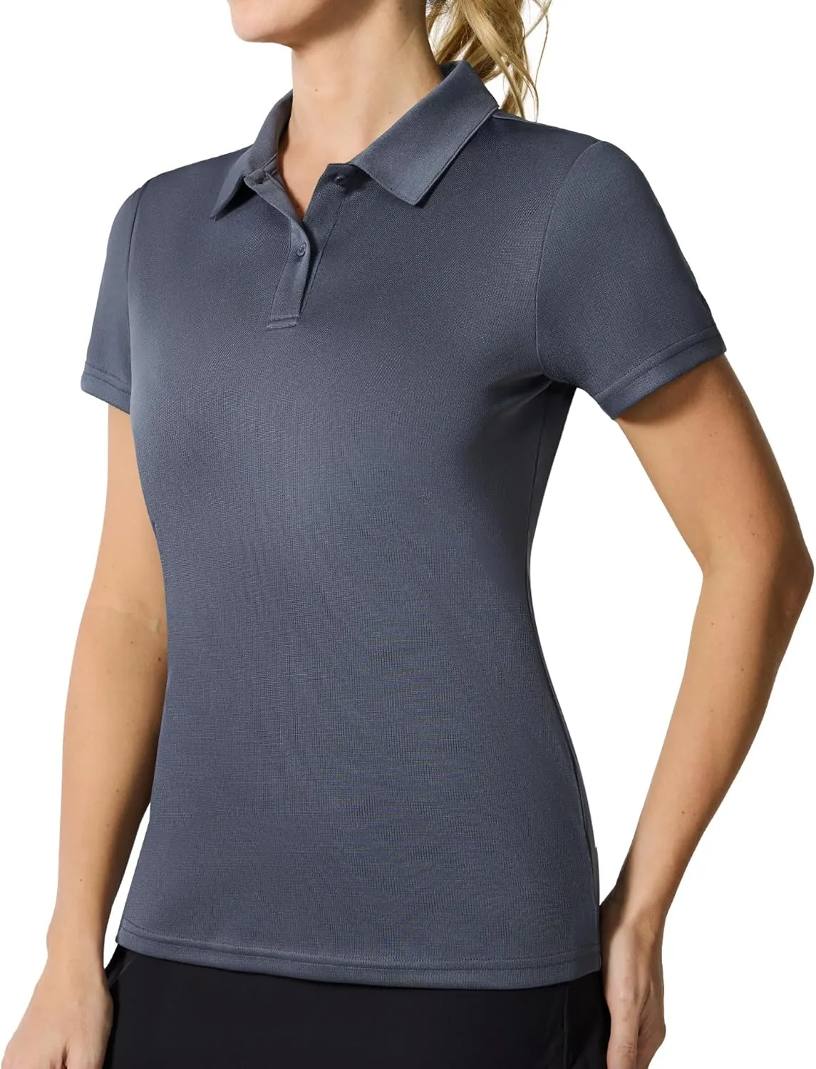 Casei Womens Polo Shirts Golf Shirts Quick Dry Moisture Wicking Black and White Polo Shirt