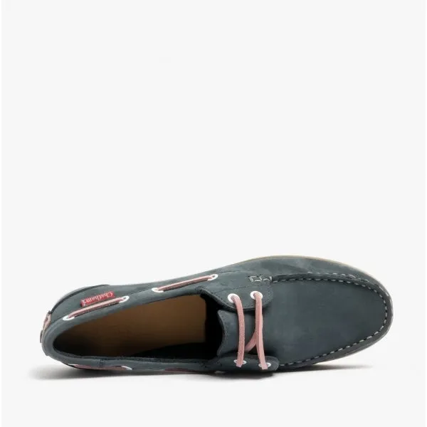 Chatham WILLOW Womens Leather Boat Shoes Navy/Pink