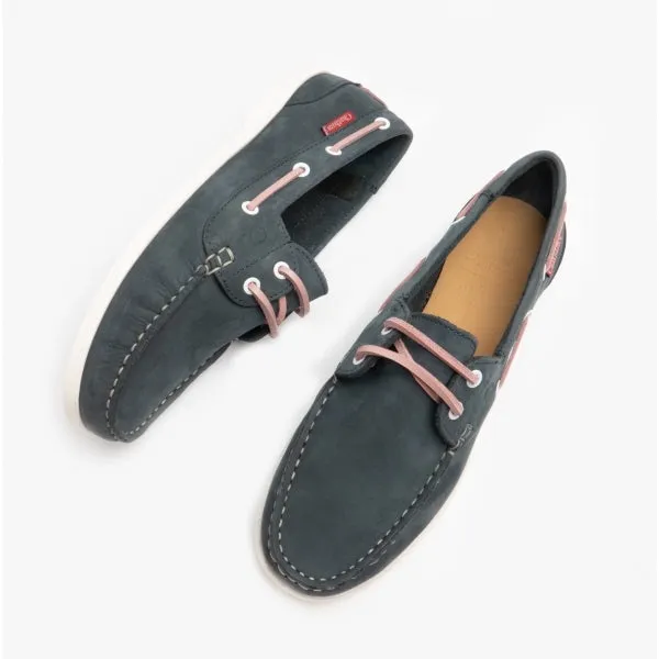 Chatham WILLOW Womens Leather Boat Shoes Navy/Pink