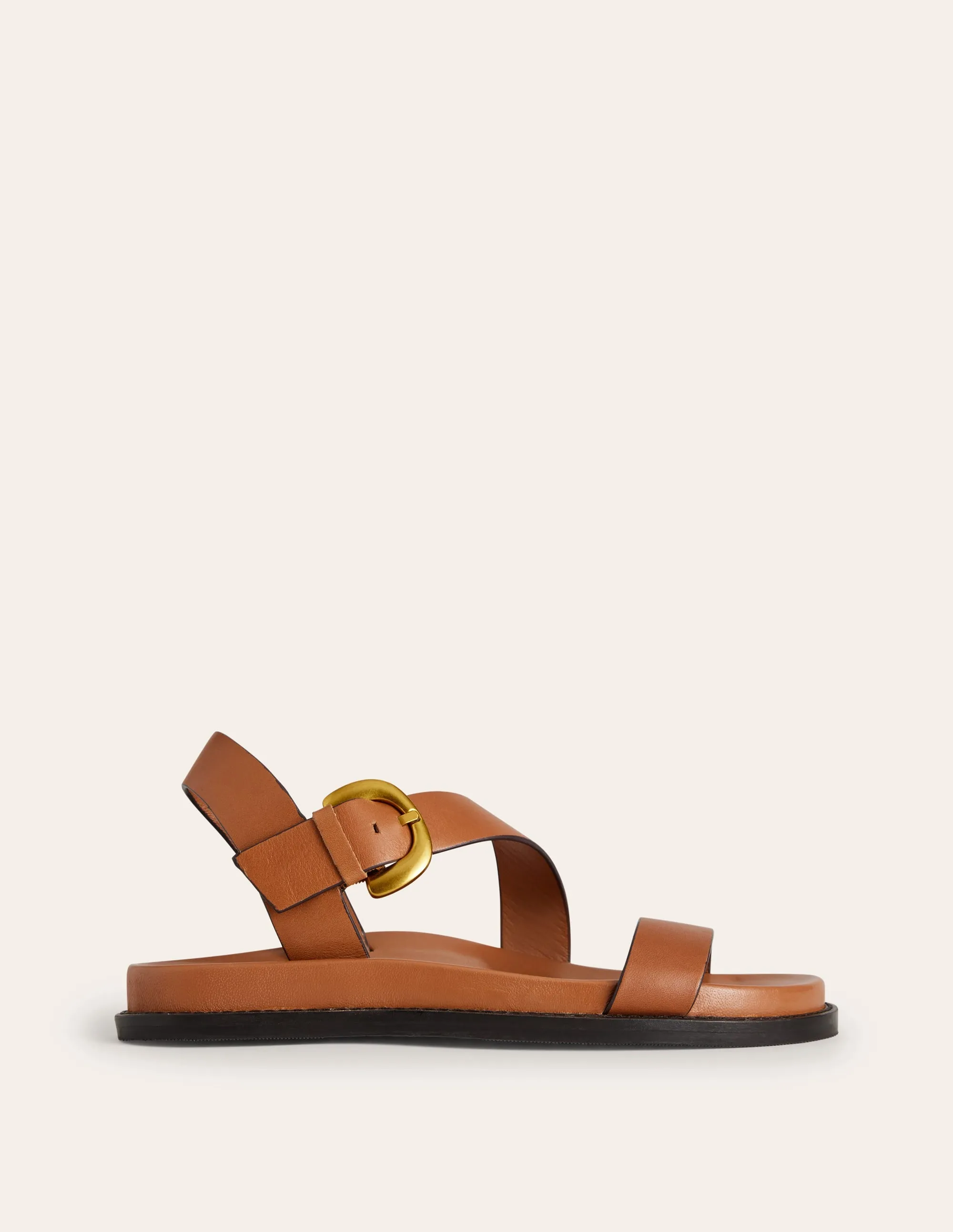 Chunky Buckle Sandal-Tan