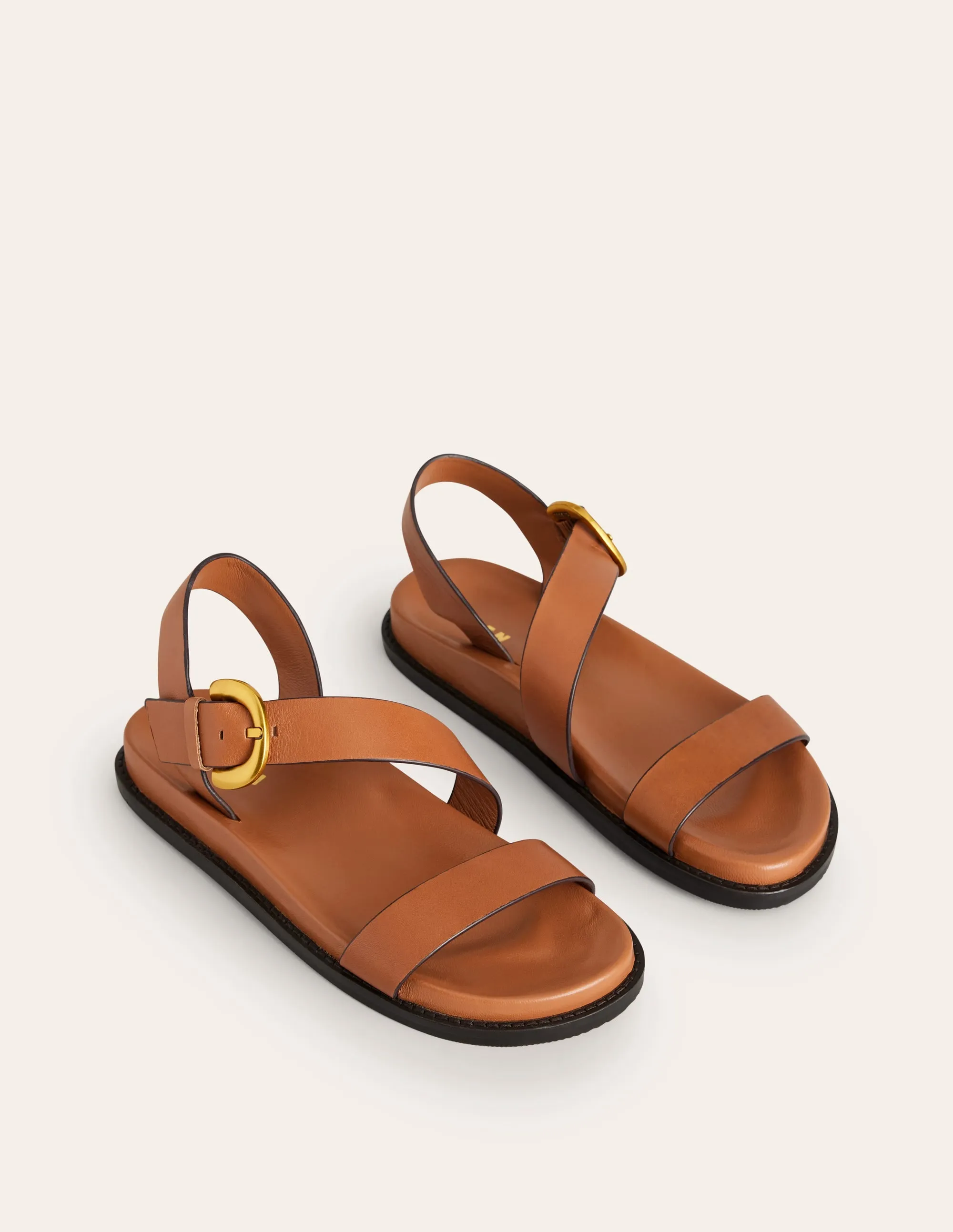 Chunky Buckle Sandal-Tan