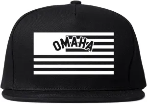 City of Omaha with United States Flag Snapback Hat Cap
