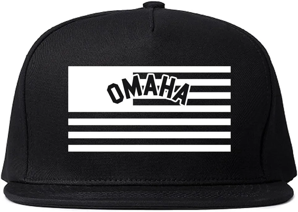 City of Omaha with United States Flag Snapback Hat Cap