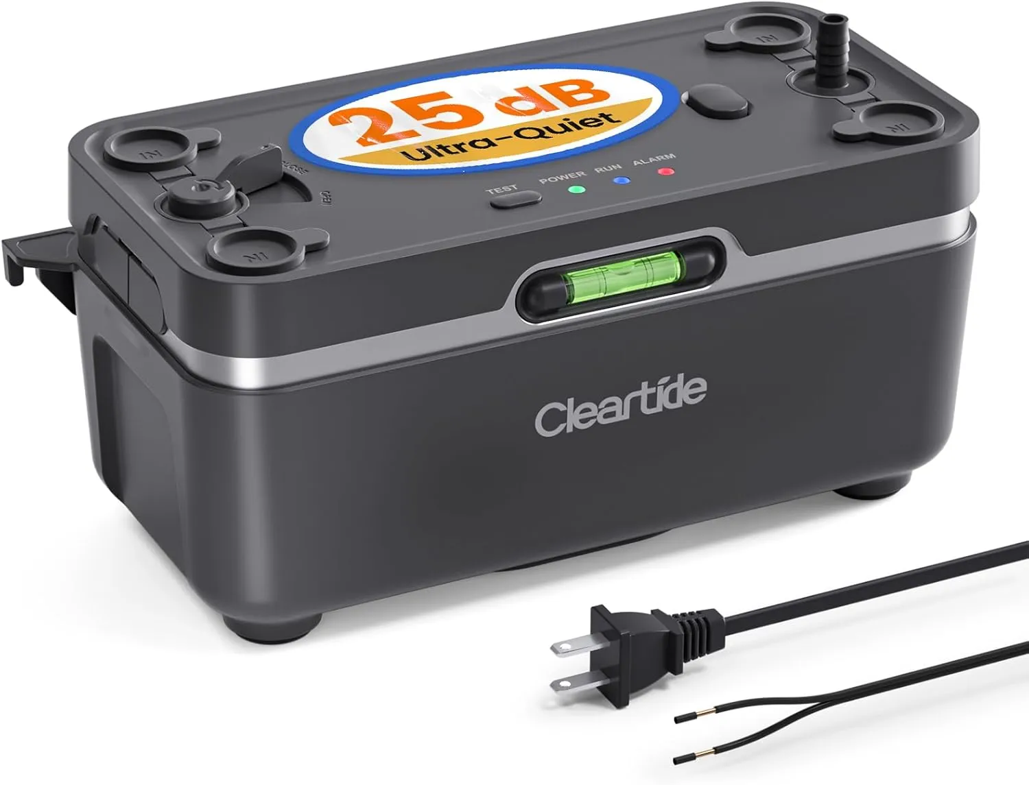 Cleartide Condensate HVAC Pump, Ultra-Quiet 25dB, 1/30 HP 135 GPH, Automatic Condensate Removal Pump with Safety Switch for Air Conditioner/Furnace/Dehumidifier/Ice Machine, 100-240V, 27ft Head Height