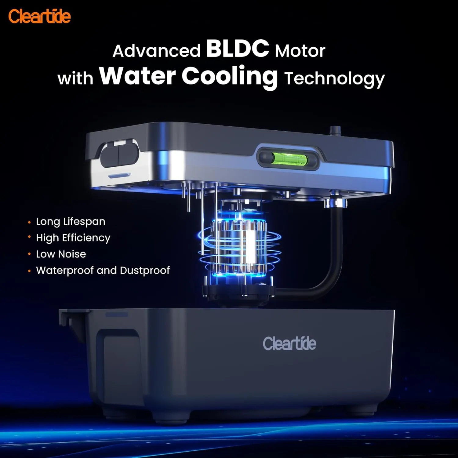 Cleartide Condensate HVAC Pump, Ultra-Quiet 25dB, 1/30 HP 135 GPH, Automatic Condensate Removal Pump with Safety Switch for Air Conditioner/Furnace/Dehumidifier/Ice Machine, 100-240V, 27ft Head Height