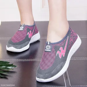Color Block  Flat  Cotton  Round Toe  Casual Sport Sneakers