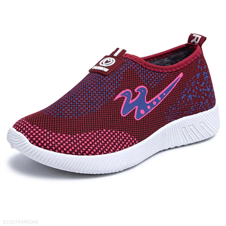 Color Block  Flat  Cotton  Round Toe  Casual Sport Sneakers