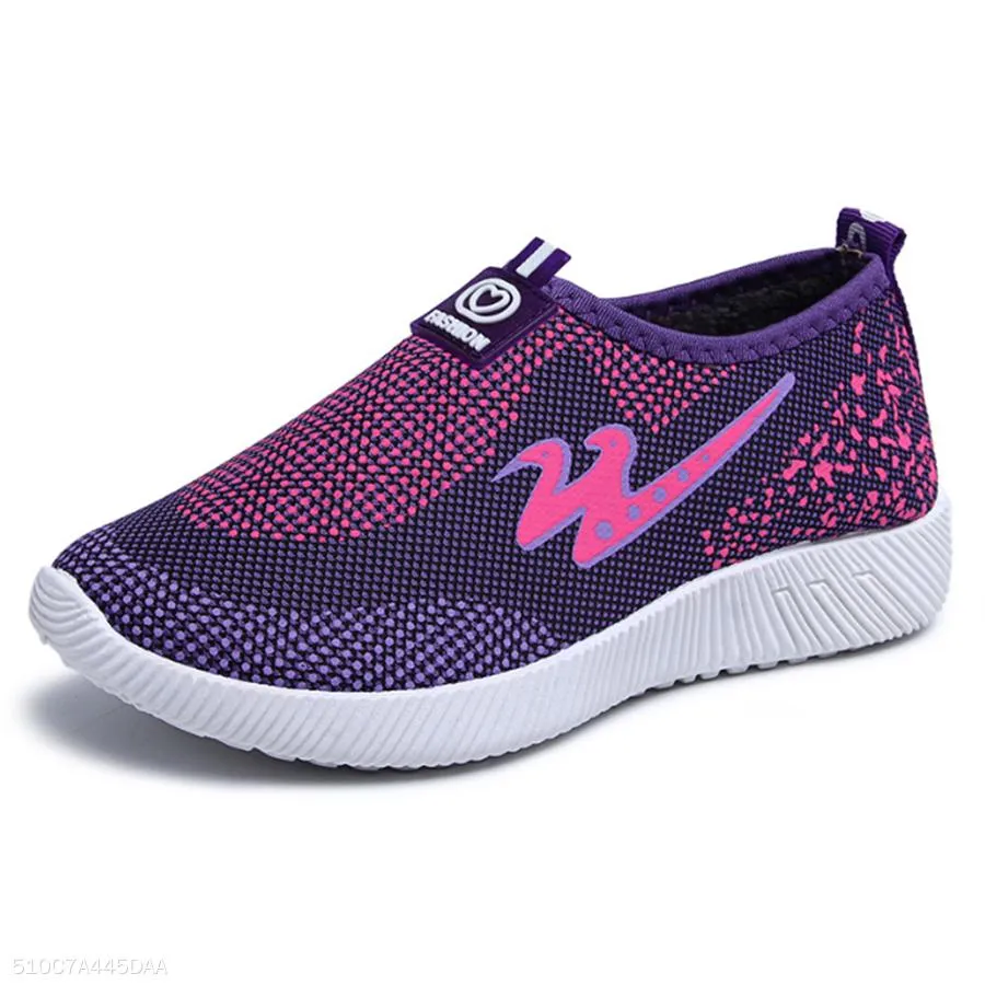 Color Block  Flat  Cotton  Round Toe  Casual Sport Sneakers