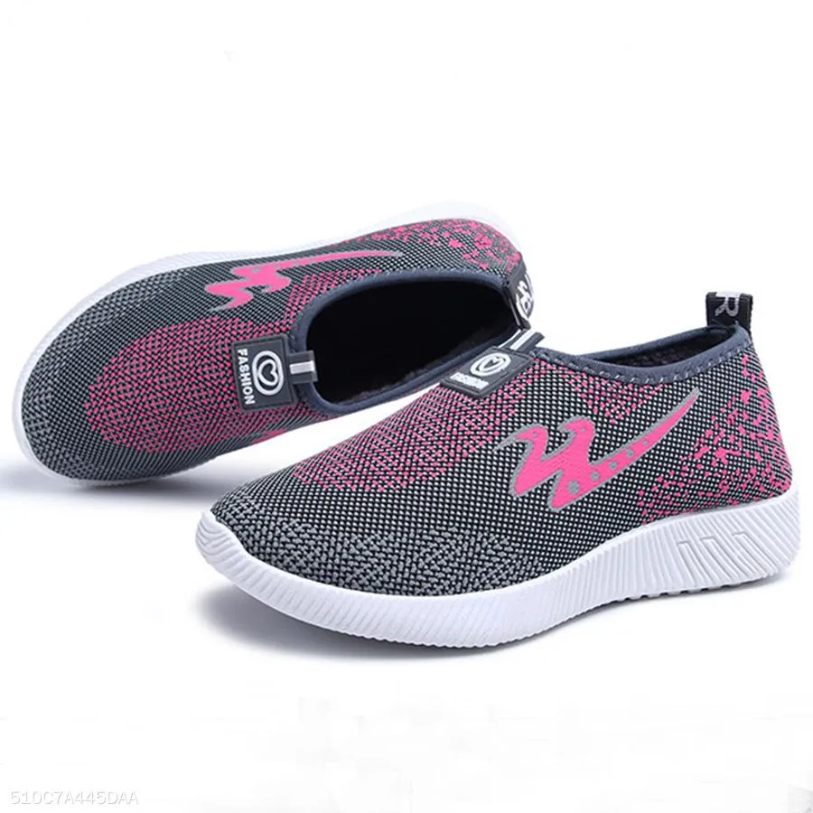 Color Block  Flat  Cotton  Round Toe  Casual Sport Sneakers