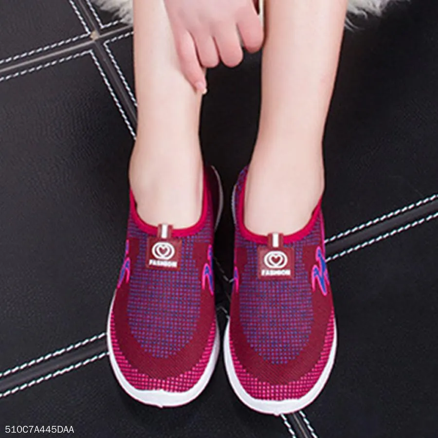 Color Block  Flat  Cotton  Round Toe  Casual Sport Sneakers