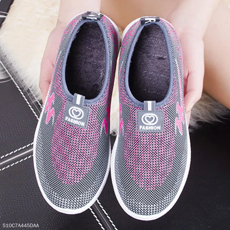 Color Block  Flat  Cotton  Round Toe  Casual Sport Sneakers
