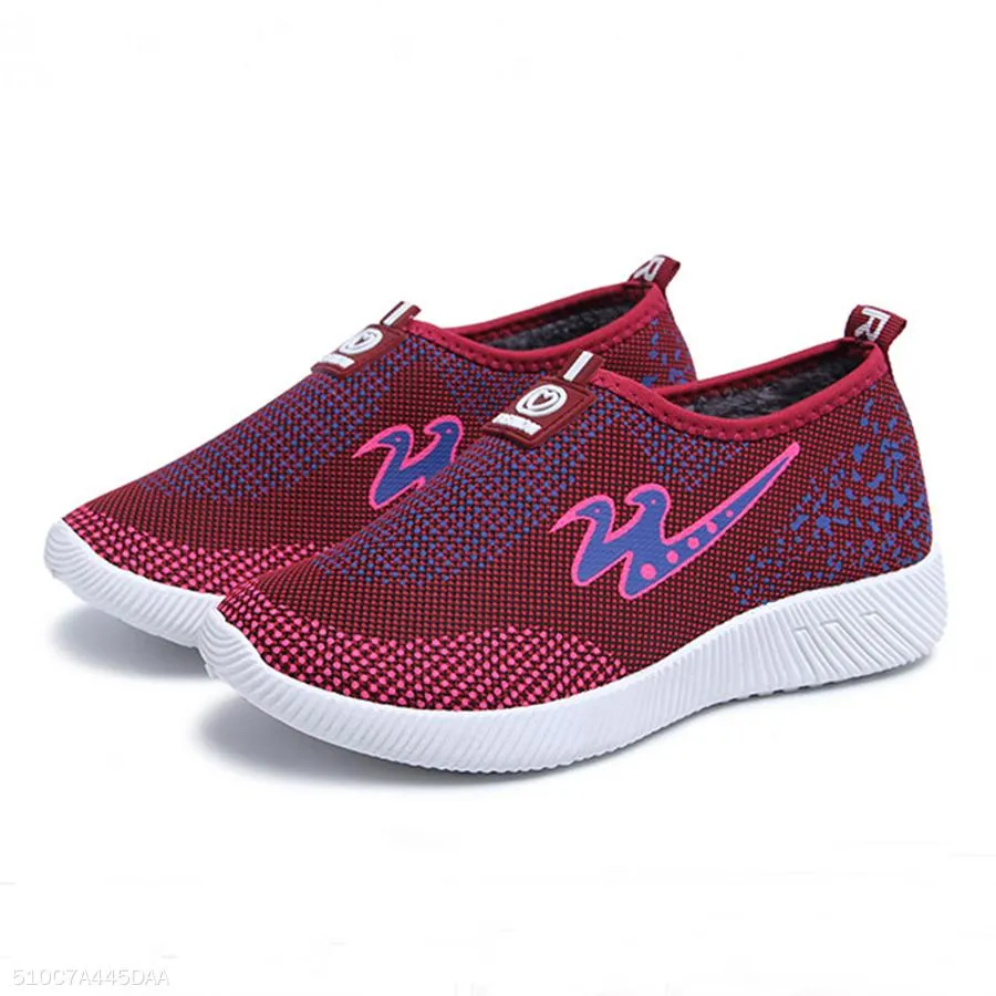 Color Block  Flat  Cotton  Round Toe  Casual Sport Sneakers