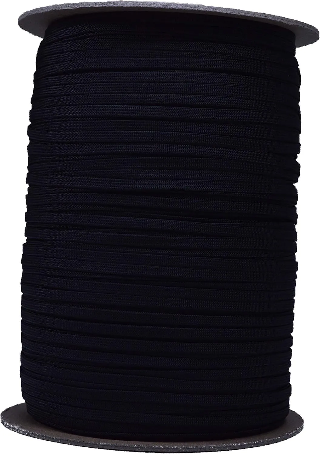 Coreless 550 Paracord - Flat Hollow Cord - Great for Computer Cable Sleeve - Black 1000 Feet