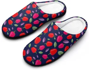 Cute Vintage Halloween Pumpkin House Slippers For Woman Mens Memory Foam Bedroom Slippers Indoor Outdoor Slip-On Shoes