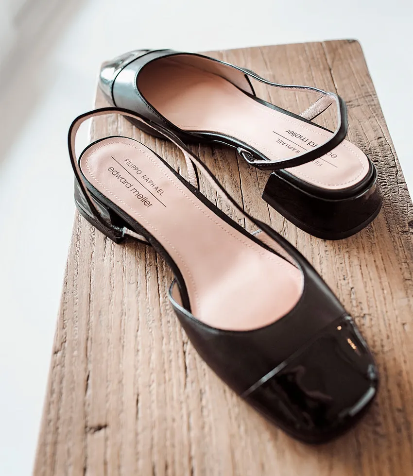 DALLIS30 Cap Toe Slingback in Black