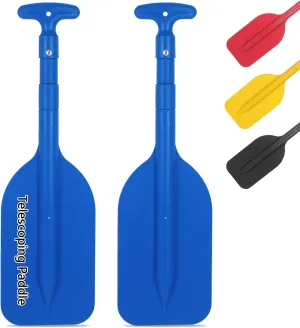 DEDU Boat Paddle Telescoping 2 Pack, Boat Oars Collapsible Emergency Paddle 21"-43" Adjustable, Telescoping Canoe Paddle Aluminum Shaft Anti Slip for Kids and Adults