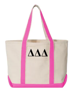 Delta Delta Delta Pink Boat Tote - Medium