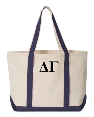 Delta Gamma Navy Boat Tote - Medium