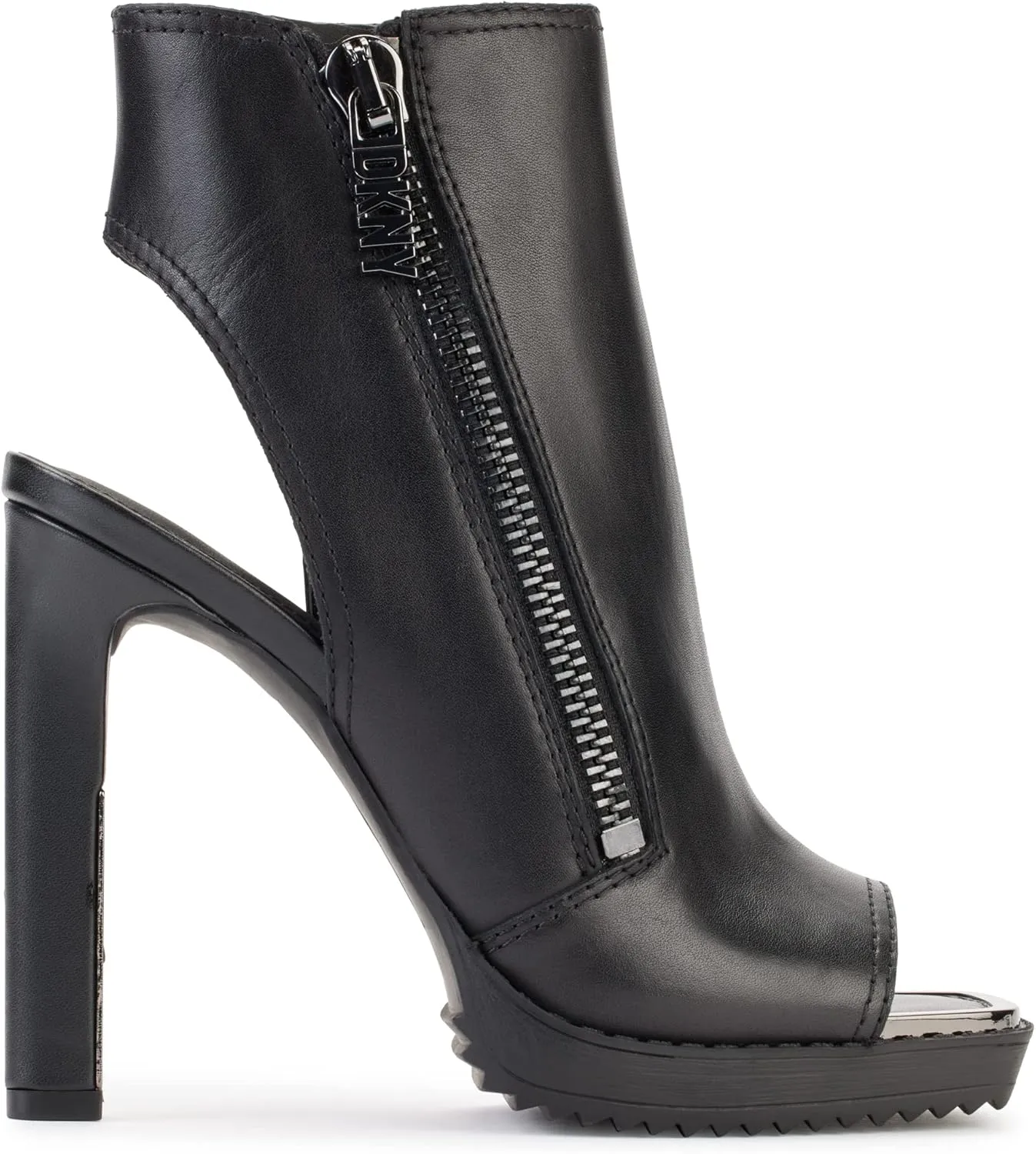 DKNY Women's Open Toe Rubber Sole Heeled Sandal Bootie