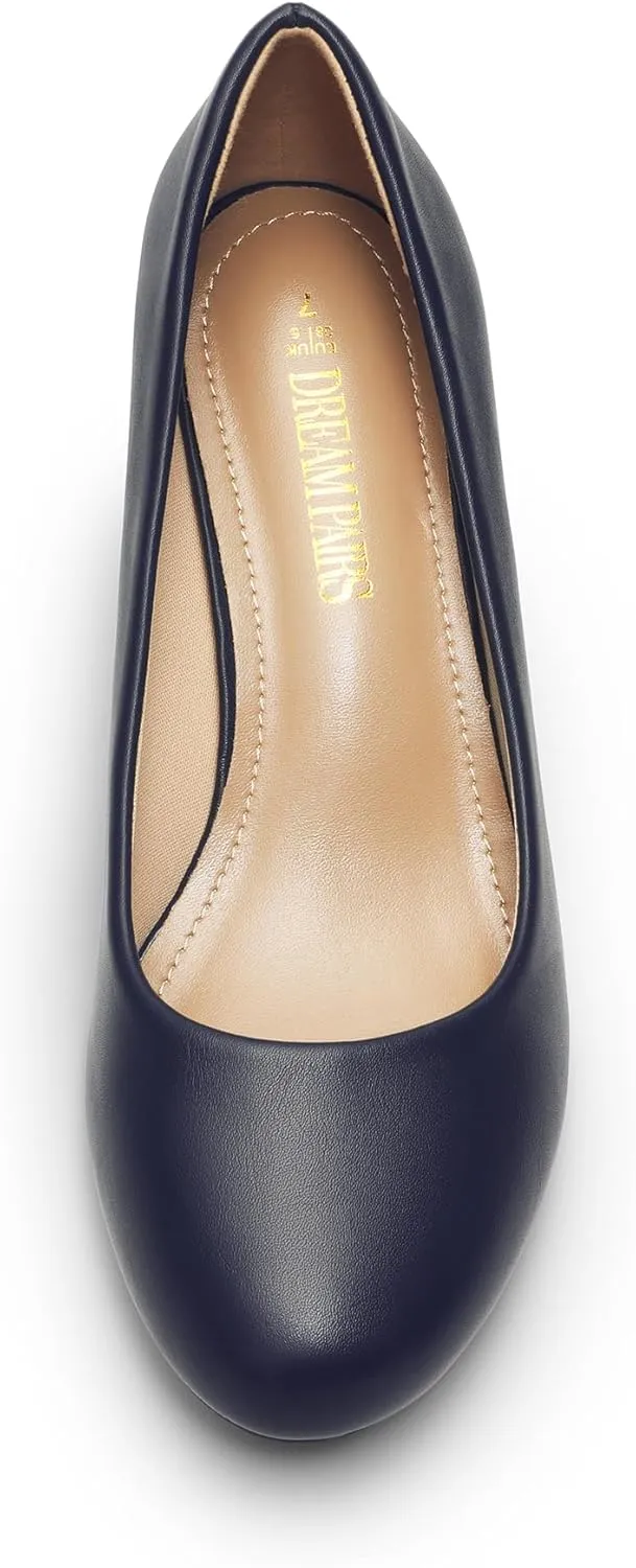 DREAM PAIRS Women's Dress Comfortable Low Heel Pump Shoes