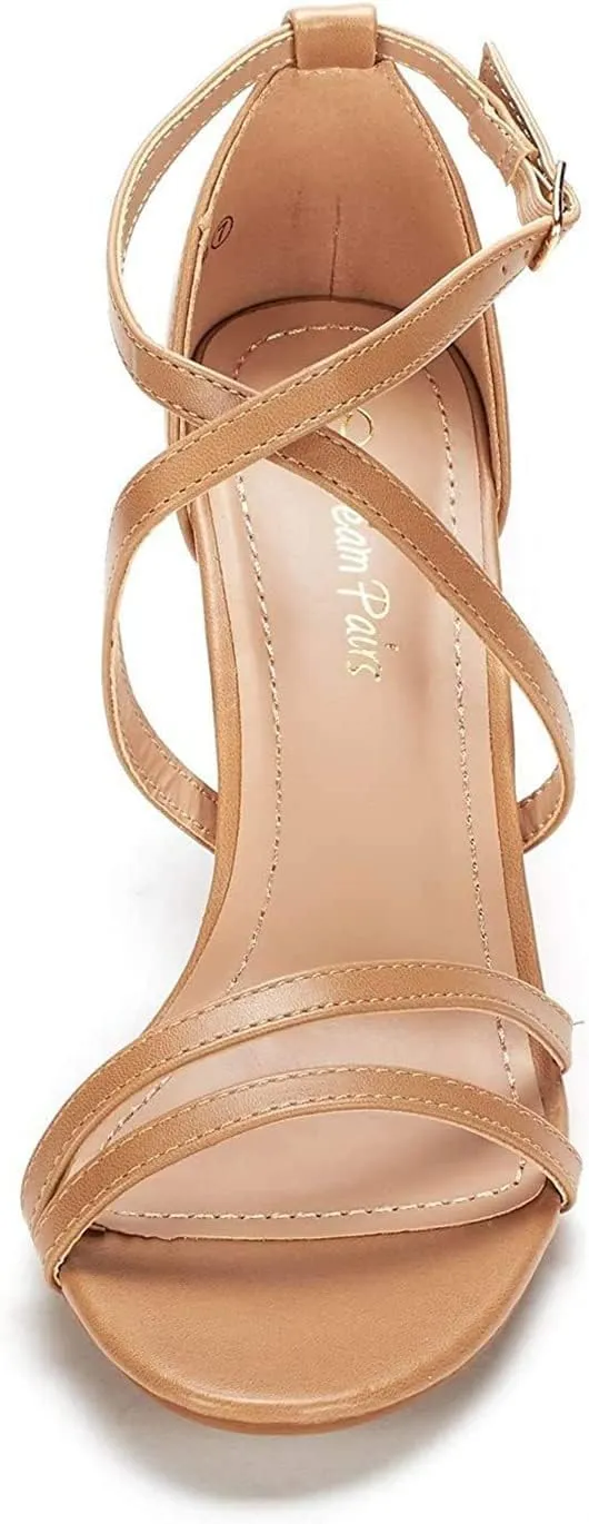 DREAM PAIRS Women's GIGI Fashion Stilettos Open Toe Pump Heel Sandals