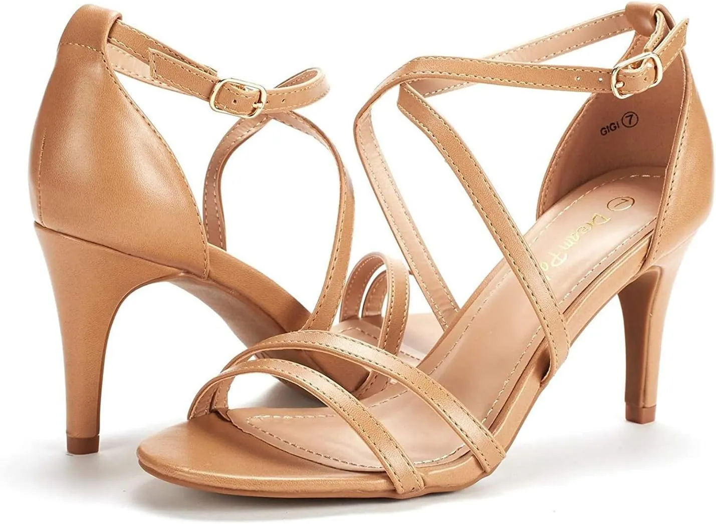DREAM PAIRS Women's GIGI Fashion Stilettos Open Toe Pump Heel Sandals