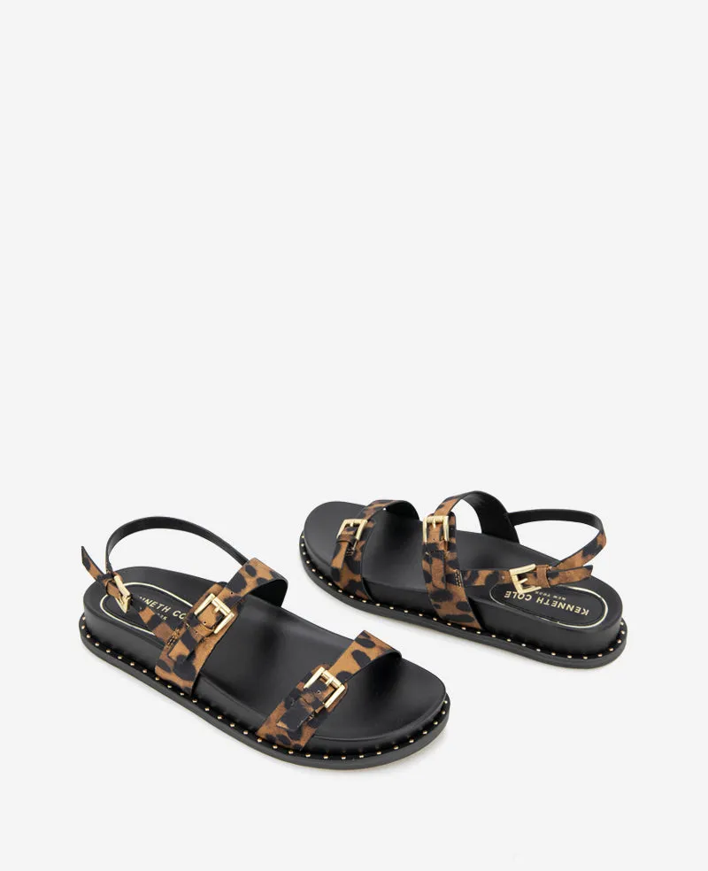 Drinity Leopard Print Band Buckle Sandal
