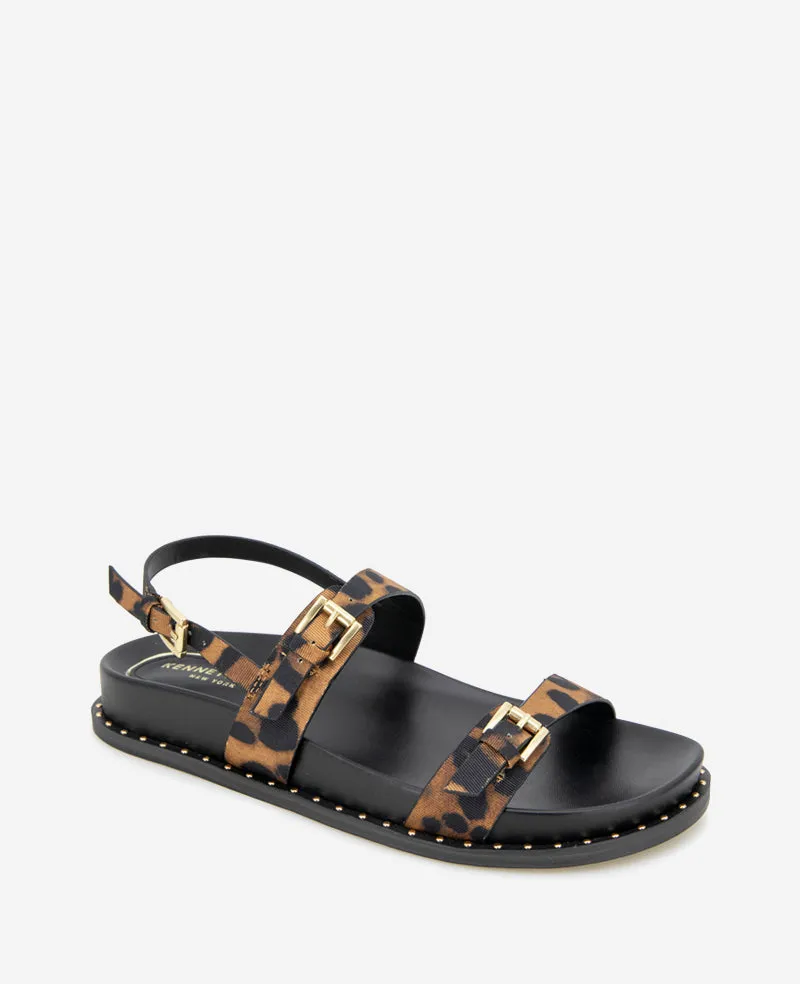 Drinity Leopard Print Band Buckle Sandal