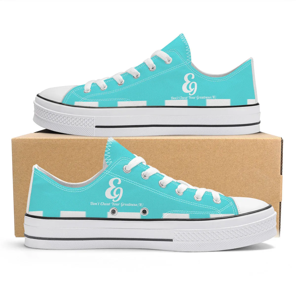 E9 Edition Unisex Classic Low Top Canvas Shoes - White