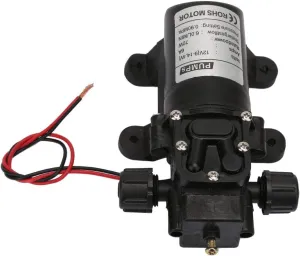 Electric High Pressure Pump, DC 12V 70W 6L/Min Self Priming Plastic Two Side Thread Low Current Diaphragm Pump for RV Marine Boat
