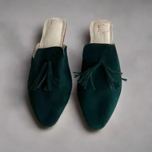 Emerald Tassel Mule