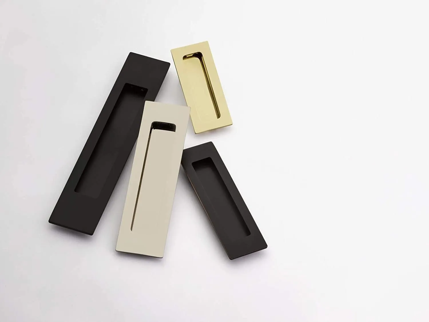 Emtek, Modern Rectangular, Flush Pull, 1-3/4" x 4", Flat Black