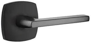 Emtek Passage Set, Urban Modern Rosette, Helios Lever (Left Hand, Flat Black)